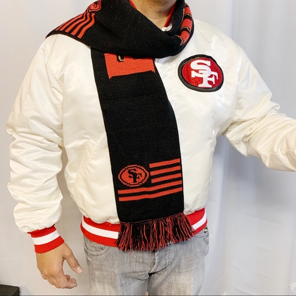 Last One! 49ers faithful black red knit scarf - Picture 2 of 6